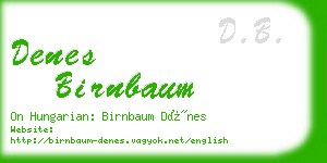 denes birnbaum business card